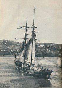 1937年に2本マストのランカシャータイプのスクーナー、イザベラにニューリンハーバーにセーリング 作： Unbekannt