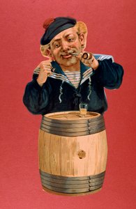船員がパイプを吸い、ラム酒を飲む、1900 作： Unbekannt