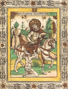 聖マルティンと乞食、c。 1490年。 作： Unbekannt