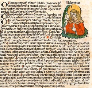 ニュルンベルク年代記からの聖バレンタイン、1493 作： Unbekannt