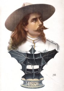 サミュエル・フランクリン・コーディと彼の「マンリフティング・カイト」（cerf-volant）、1904年頃 作： Unbekannt