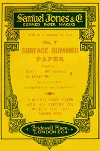 サミュエル・ジョーンズ＆会社ガム紙メーカーの広告、1919 作： Unbekannt