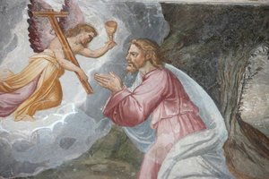 サン・ヘロニモの教会。オリーブ山のゲッセマネの園で祈りを捧げるイエス スペイン マドリッド 作： Unbekannt