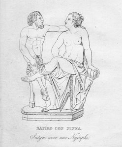 ニンフのいるサティロコンニンファサテュロス、c1850 作： Unbekannt