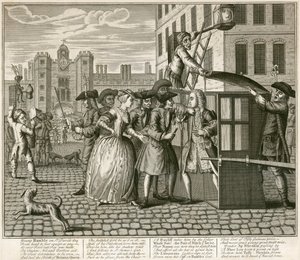 1740 年、ロンドンのセント ジェームズ宮殿を描いた風刺的な版画 作： Unbekannt