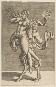 右腕を拘束しているニンフを運ぶサテュロス、ca。 1515-1600。 作： Unbekannt