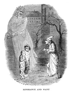 チャールズディケンズのクリスマスキャロルのシーン（1843年） 作： Unbekannt