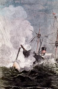 ジュールヴェルヌの地球から月へのシーン、1865 作： Unbekannt