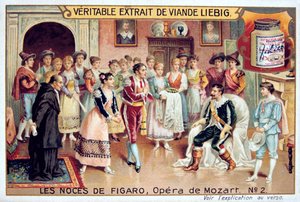 モーツァルトオペラ「フィガロの結婚」、1786年1905年の場面。 作： Unbekannt