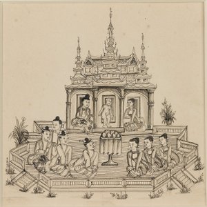 Vessantara Jataka のシーン、1880 年頃 作： Unbekannt