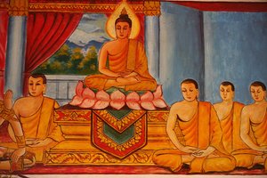 ラオスのビエンチャンにある仏陀の生活の一場面 作： Unbekannt