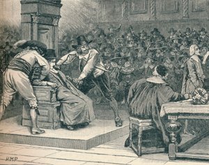 下院の情景：強制された議長、1629年1905年 作： Unbekannt