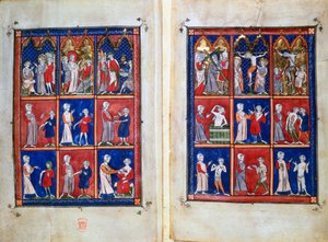 キリストの生涯の場面と医師と患者、c1300