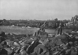 シリー諸島-入り江と灯台、セントアグネス、1895 作： Unbekannt