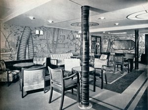 1931年ビクトリア号にある2番目のクラスの喫煙室 作： Unbekannt