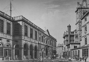 1798年、ノースフロントの第2王立証券取引所。ロイズルームの外観を表示、1928 作： Unbekannt