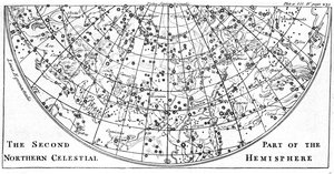 1747年の星座を示す北天半球の星図の2番目の部分 作： Unbekannt