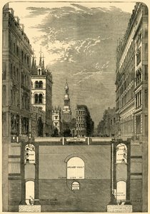 ホルボーン高架橋のセクション、地下鉄を示す、c1876。 作： Unbekannt