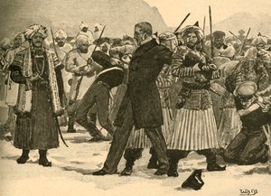 1841年1890年、アフガニスタンのアクバルカーンによるウィリアムマクナテン卿の押収。 作： Unbekannt