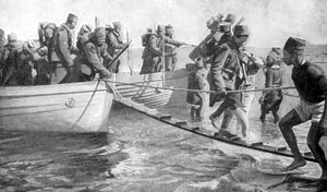 第一次世界大戦、1915年にエジプトの海岸に着陸したセネガルの兵士 作： Unbekannt