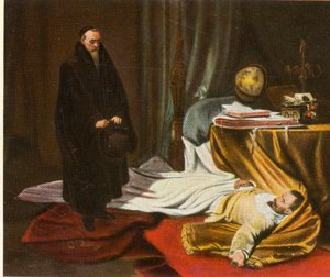 1634年2月26日、1936年、ヴァレンシュタインの遺体を身に着けたセニ。 作： Unbekannt