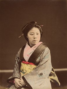 1870 年代の横浜の有名な茶屋の娘、シン。 作： Unbekannt