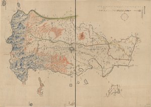 河南省安陽県の山、川、町、村、市場、寺院、道路を表示します。 絵で示されているレリーフ。 米国議会図書館の Web サイトからラスター イメージとして入手することもできます。 以前の請求番号: G7823.A77 1910 .A5 Vault 前の