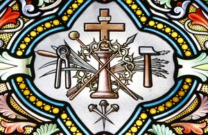 ラ・サレットの聖母マリアの祠 ステンドグラスの窓 キリスト教のシンボル ラ・サレット（フランス 作： Unbekannt
