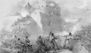 セバストポルの包囲。町へのフランス人の入り口近く、c1850s。 作： Unbekannt