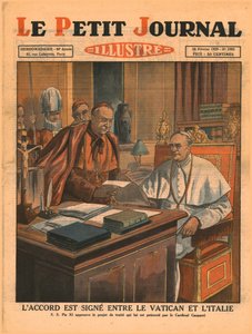 バチカンとイタリアの間の協定の署名、1929年。 作： Unbekannt