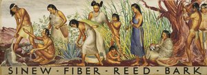 腱、繊維、葦、樹皮の壁画研究、約。 1933～1943年。