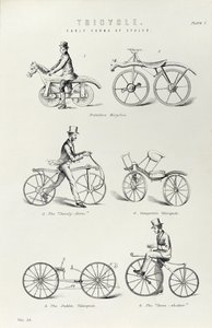 自転車の6つの初期形態、c1870 作： Unbekannt