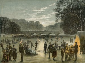 ハイドパーク、ロンドン、c1850のサーペンタインでスケート 作： Unbekannt
