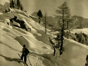 オーストリア、アンコーゲルでスキー、c1935。 作： Unbekannt
