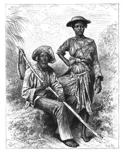 ヘビ捕手と木炭少女、マルティニーク、c1890