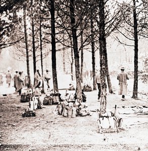 森の中の兵士とパック、c1914-c1918