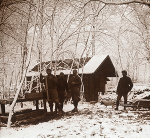 雪の中の兵士、フランス、フォーレドラレーヌ、c1914-c1918 作： Unbekannt