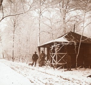 雪の中の兵士、マルケンテール、フランス北部、c1914-c1918 作： Unbekannt