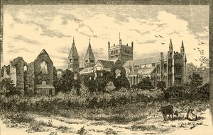 サウスウェル大聖堂と宮殿の遺跡、1898年。 作： Unbekannt