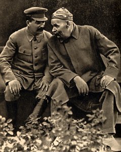 ソビエトの指導者ジョセフスターリンと作家マキシムゴーリキー、モスクワ、ソ連、1931年。 作： Unbekannt