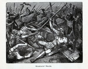 スパルタカスの死、1882 作： Unbekannt