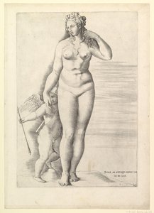 ローマ時代のガラスの壮大なヴィーナスとエロス、1561年。 作： Unbekannt