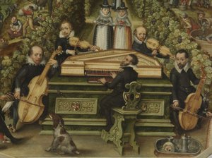 ルーカスフリードリッヒベハイムフォンシュヴァルツバッハのスピネット蓋、1619年