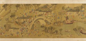 川の春節、清王朝、18 世紀。 作： Unbekannt