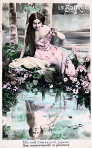 春、ヴィンテージのフランスのポストカード、c1900 作： Unbekannt