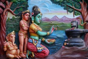 Sri Vadapathira Kaliamman hindu temple.ガネーシャは、GanapatiやVinayakaとしても知られており、ヒンドゥー教のパンテオンの中で最も崇拝されている神の一人です。シンガポール 作： Unbekannt