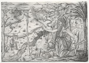 悔い改めの聖ジェロームc。 1480-1500。 作： Unbekannt