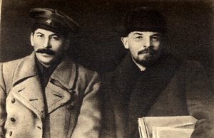 スターリンとレーニン、ロシアのボルシェビキ革命指導者、モスクワ、ロシア、1919 作： Unbekannt