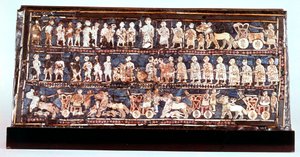 戦争側のウルの標準、ウルの王立墓地、シュメール人、紀元前2500年頃 作： Unbekannt