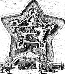 1617〜1619年に包囲された堀で守られたスターフォート 作： Unbekannt